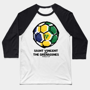 Saint Vincent and the Grenadines Football Country Flag Baseball T-Shirt